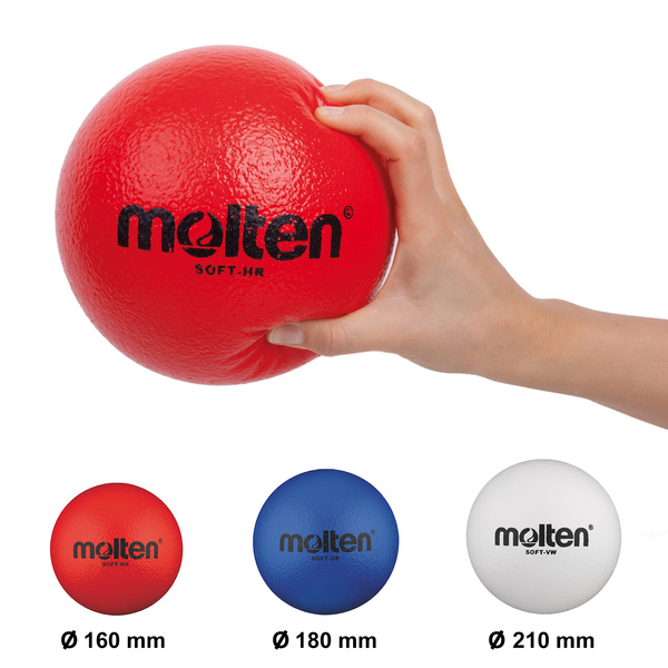 SOFT-HR Piłka piankowa softball Molten 160mm czerwona